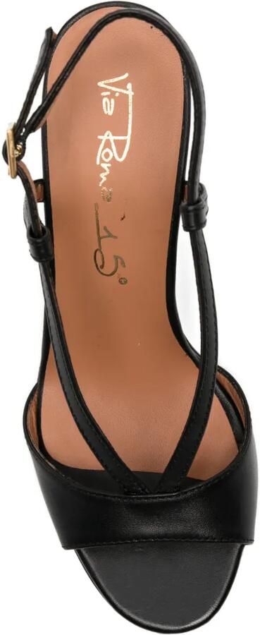 Via Roma 15 Sandalen met T-bandje en hak Zwart - Foto 4