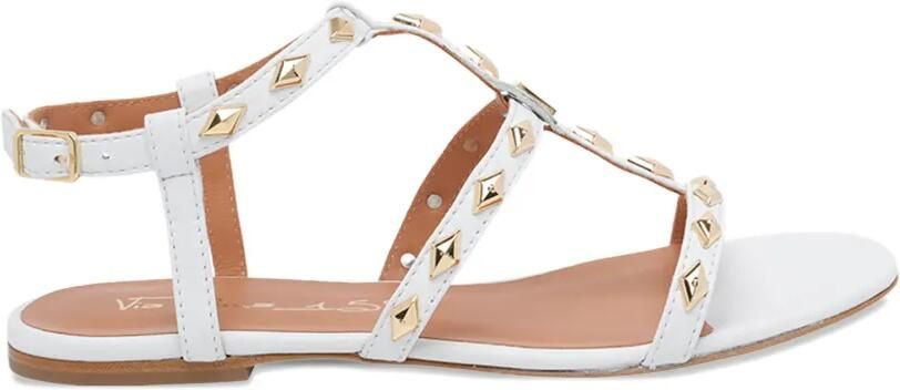 Via Roma 15 Sandalen verfraaid met studs Wit