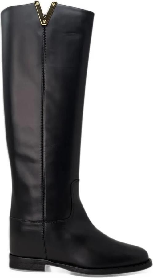 Via Roma 15 V-shaped metal-plate boots Zwart
