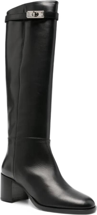 Via Roma 15 turnlock-fastening leather boots Zwart - Foto 2