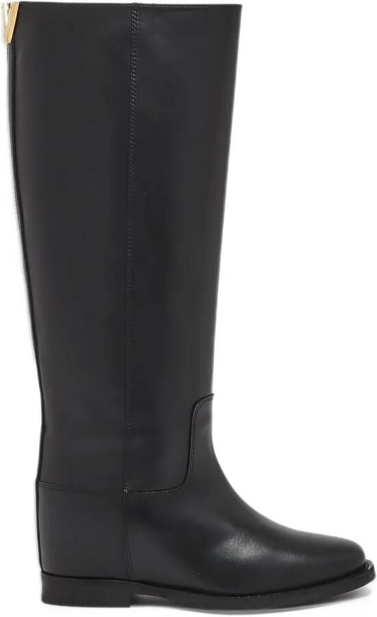 Via Roma 15 V-logo knee-high boots Zwart