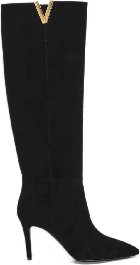 Via Roma 15 V-logo pointed-toe boots Zwart