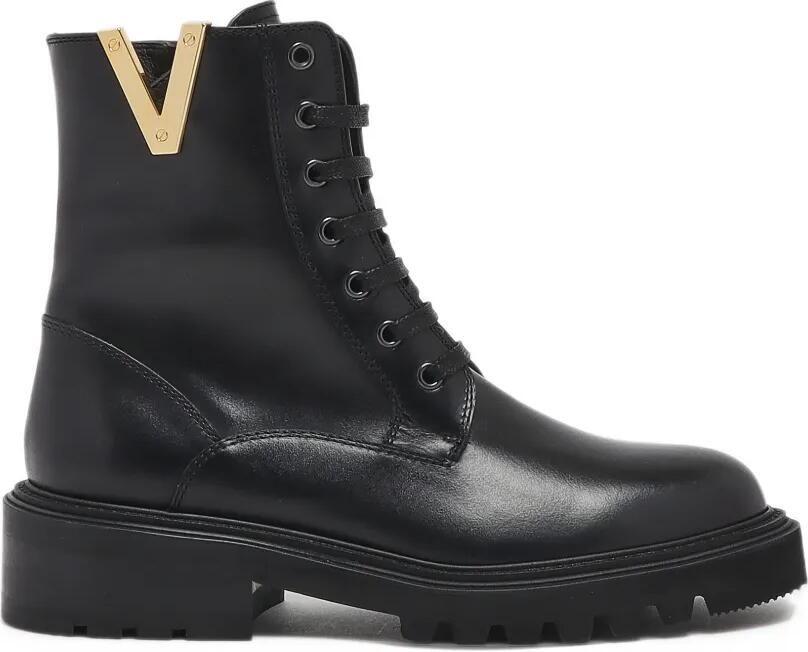 Via Roma 15 V-plaque lace-up boots Zwart
