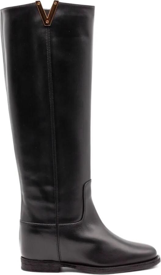 Via Roma 15 V-shaped metal-plate boots Zwart