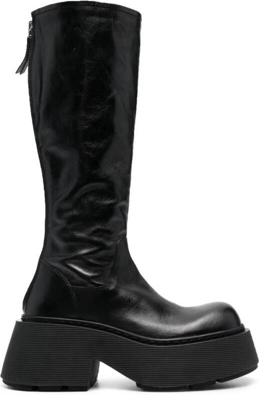 Vic Matie 80mm knee-length leather boots Zwart
