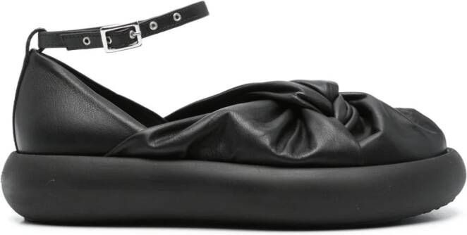 Vic Matie Leren sandalen met geknoopt detail Zwart
