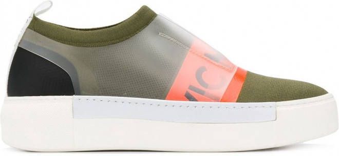 Vic Matie Soksneakers met logoband Groen