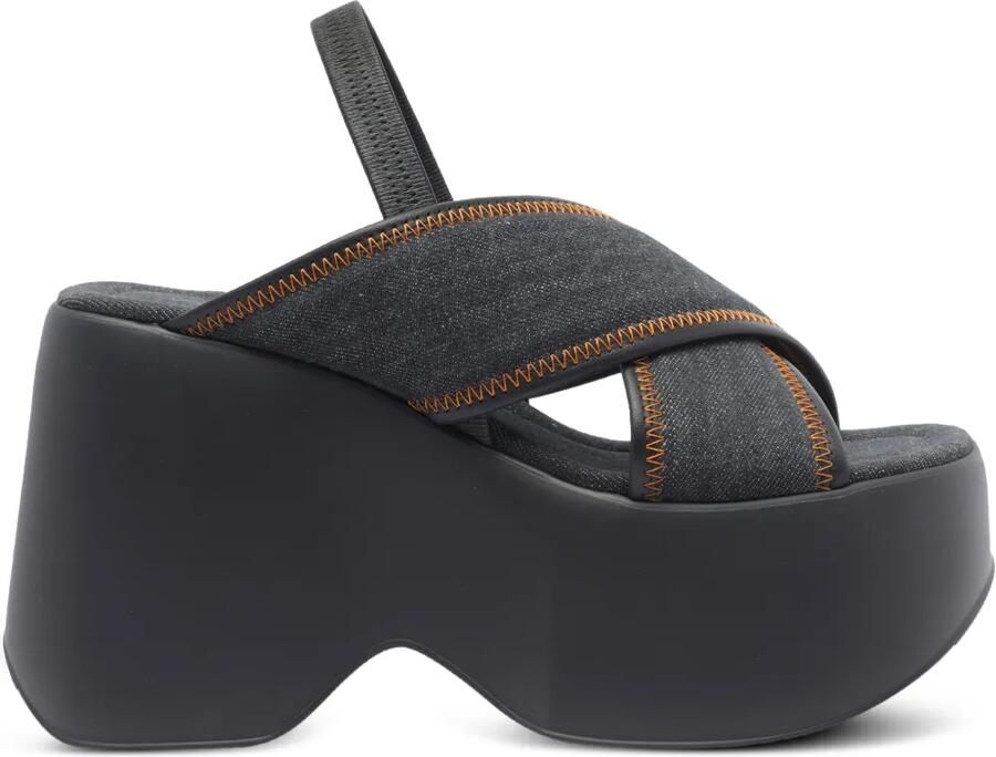 Vic Matie 100 mm denim sandalen Zwart