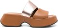 Vic Matie 55 mm leren muiltjes Bruin - Bruin