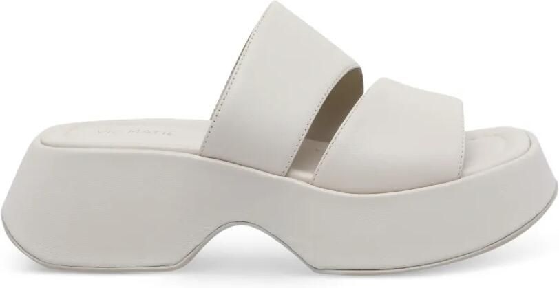 Vic Matie 55 mm leren sandalen met hak Beige