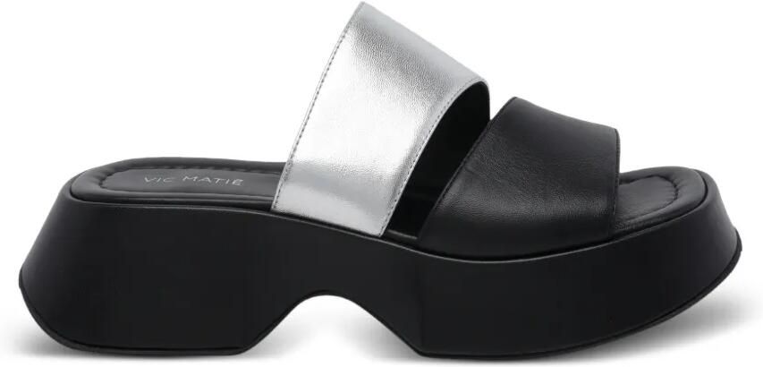 Vic Matie 55 mm leren sandalen met hak Zwart