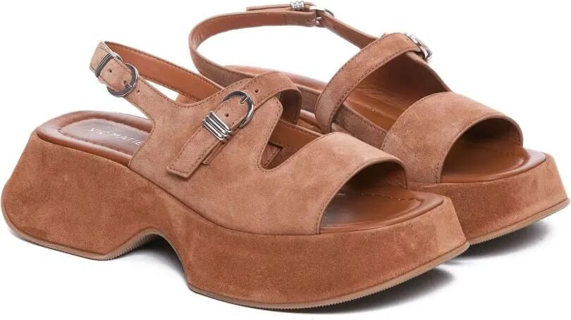 Vic Matie 60 mm leren sandalen met plateauzool Bruin - Foto 2