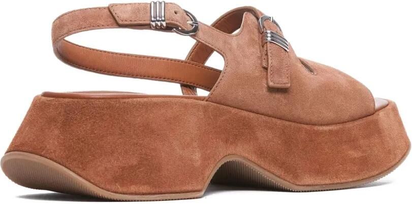 Vic Matie 60 mm leren sandalen met plateauzool Bruin - Foto 3