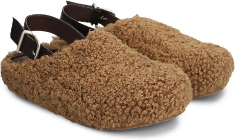 Vic Matie Boho Teddy slippers met lammy-effect Bruin - Foto 3