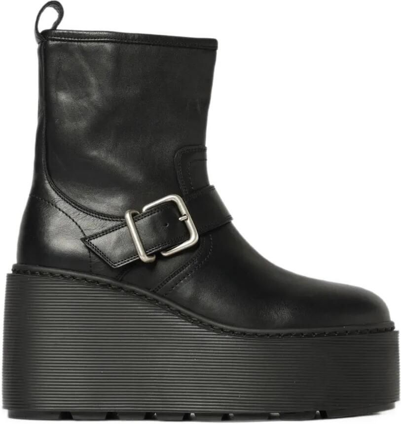 Vic Matie buckle-strap wedge boots Zwart
