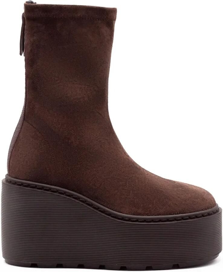 Vic Matie F20 Zeppa suède enkellaarzen met sleehak Bruin - Foto 2