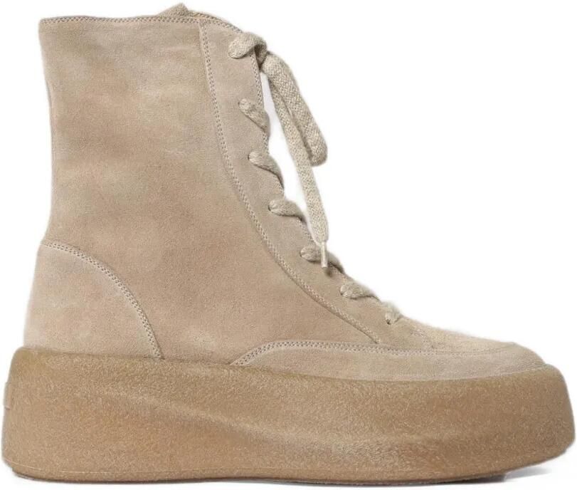 Vic Matie lace-up suede ankle boots Beige