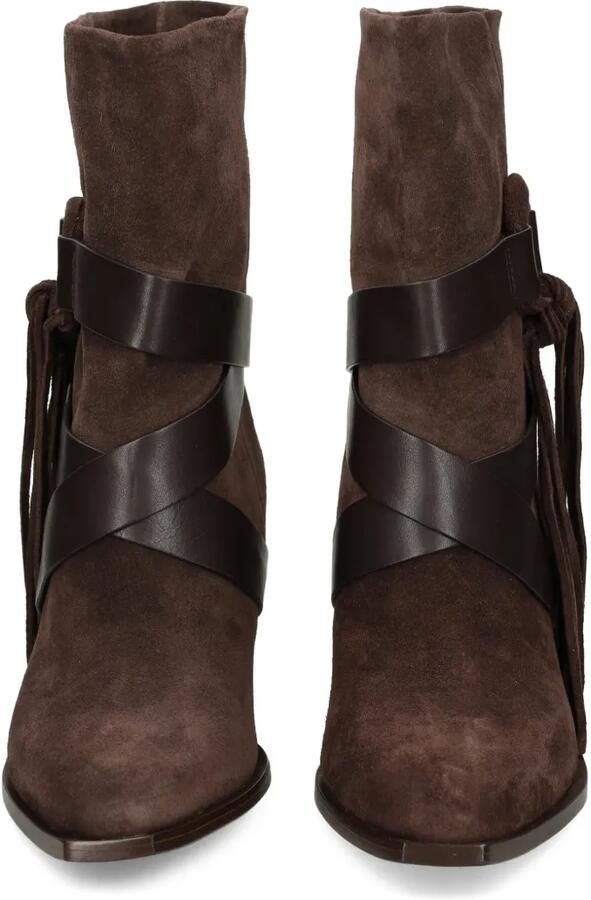 Vic Matie Leren biker boots met franje Bruin - Foto 4