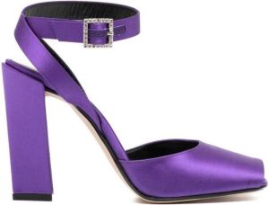 Victoria Beckham Eliza satijnen sandalen Paars