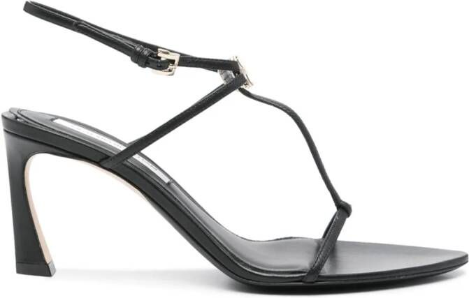 Victoria Beckham Frame Detail 75mm leather sandals Zwart
