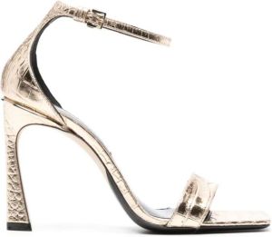 Victoria Beckham Sandalen met krokodillen-reliëf Goud