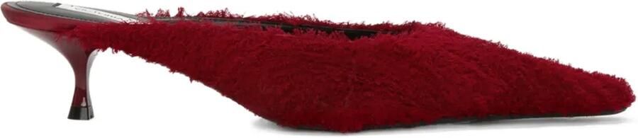 Victoria Beckham 45 mm Sloan muiltjes met puntige neus en franje Rood