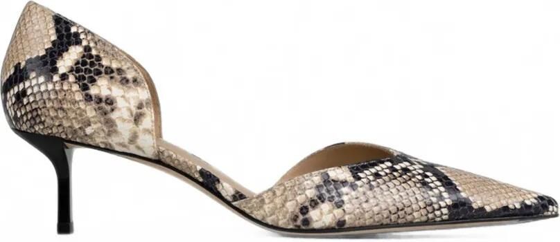 Victoria Beckham Angle D'Orsay pumps met slangen-print Beige