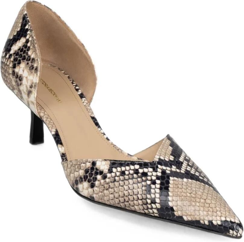 Victoria Beckham Angle D'Orsay pumps met slangen-print Beige - Foto 2