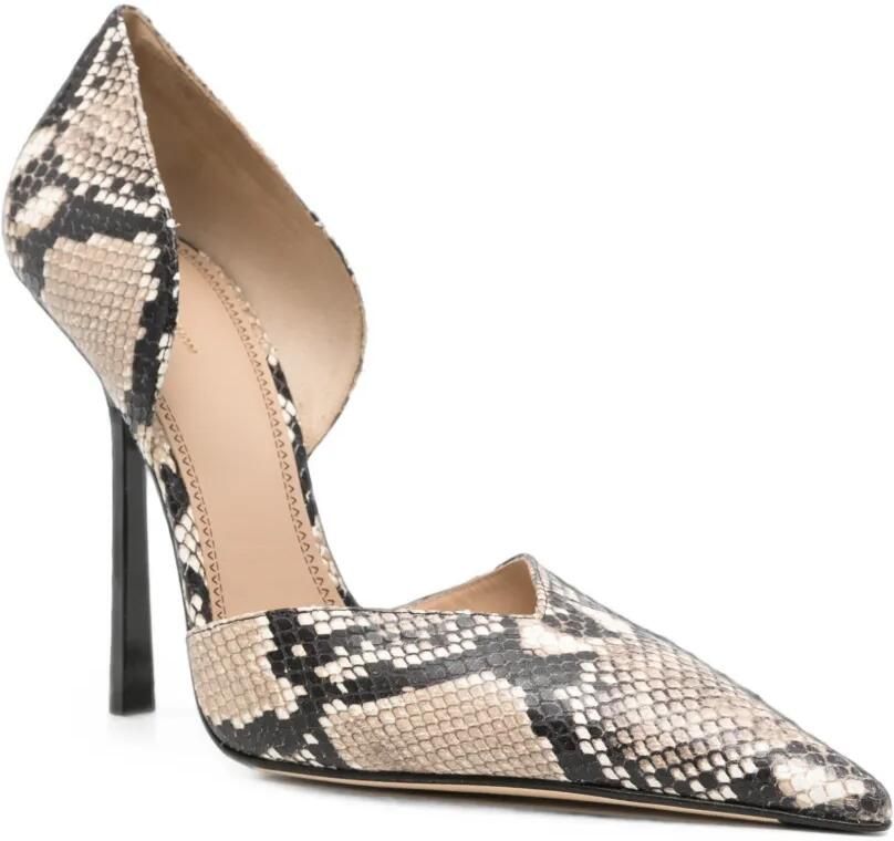 Victoria Beckham Angle d'Orsay pumps met slangenprint Beige - Foto 3
