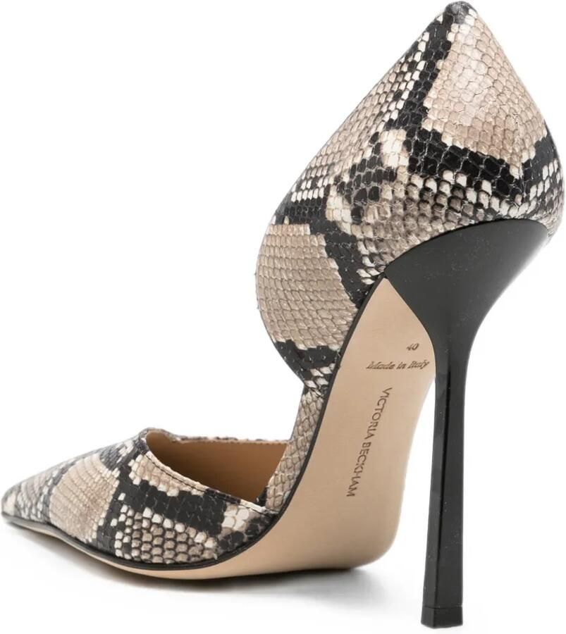 Victoria Beckham Angle d'Orsay pumps met slangenprint Beige - Foto 2