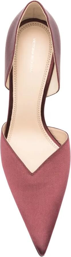 Victoria Beckham Angle d'Orsay satijnen pumps Rood - Foto 3