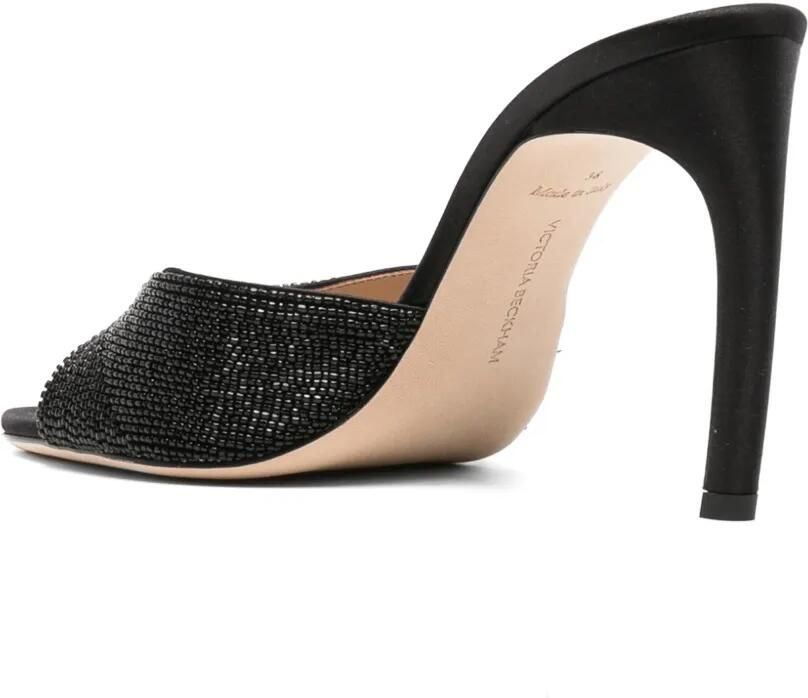 Victoria Beckham Harlow open-toe mules 100 black beaded satin Zwart - Foto 2