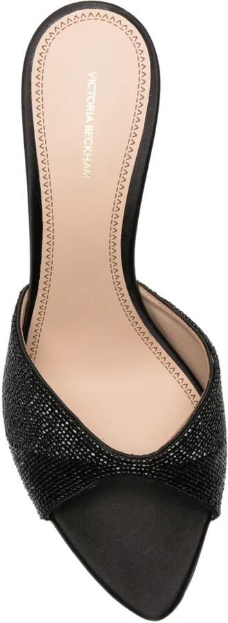 Victoria Beckham Harlow open-toe mules 100 black beaded satin Zwart - Foto 4