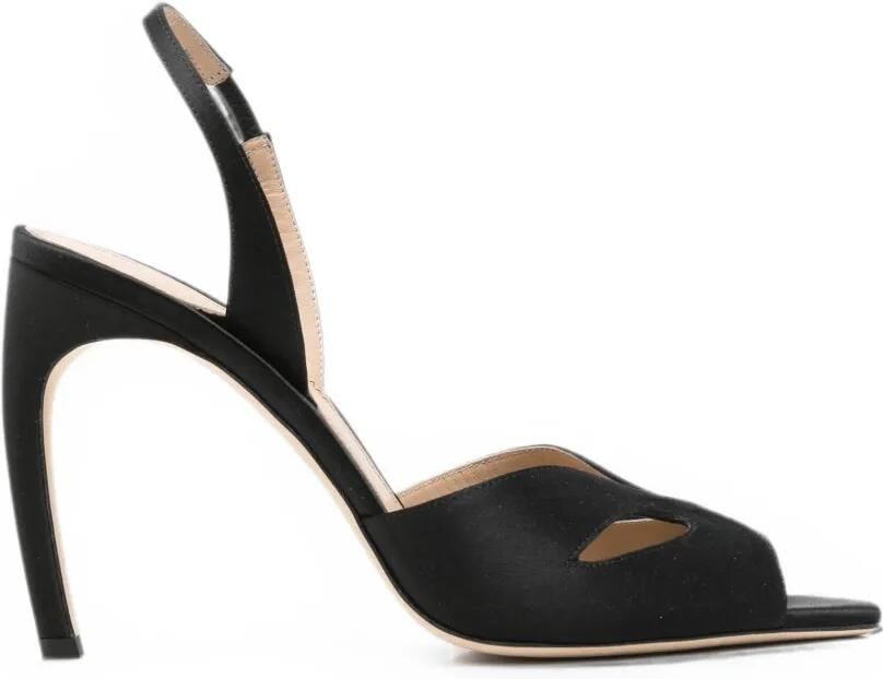 Victoria Beckham Harlow satijnen sandalen Zwart