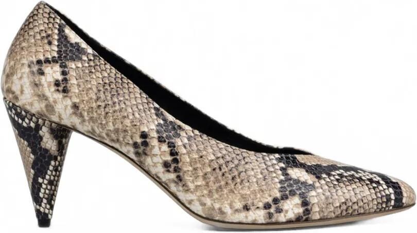 Victoria Beckham Maverick leren pumps met slangen-print Beige