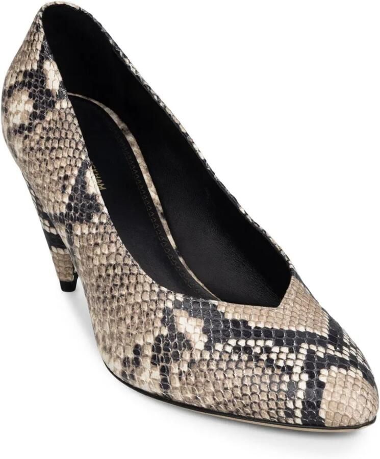 Victoria Beckham Maverick leren pumps met slangen-print Beige - Foto 2