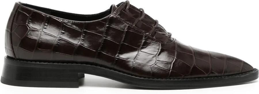 Victoria Beckham Oxford schoenen met krokodillen-reliëf Bruin