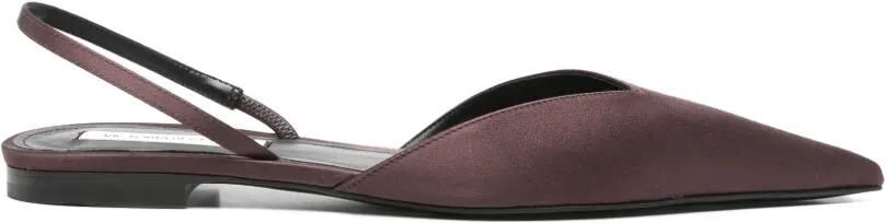 Victoria Beckham Sloan asymmetrische satijnen ballerina's Bruin