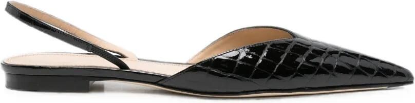 Victoria Beckham Victoria leren pumps met krokodillen-reliëf Zwart