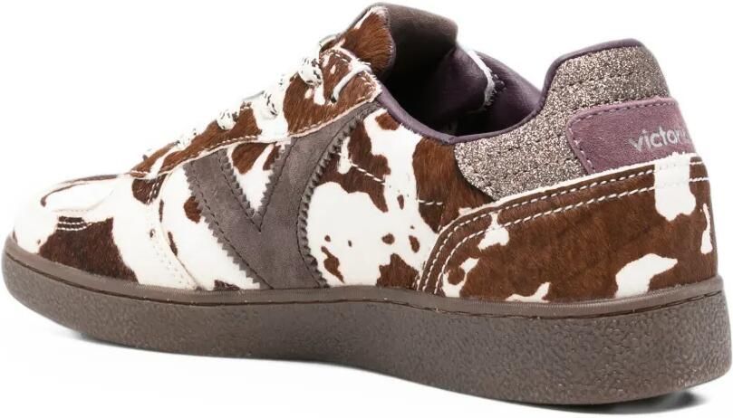 Victoria Sneakers met koeienprint en glitters Bruin - Foto 3