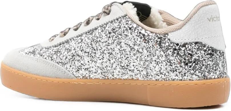 Victoria Sneakers met luipaardprint en glitter-effect Zilver - Foto 3
