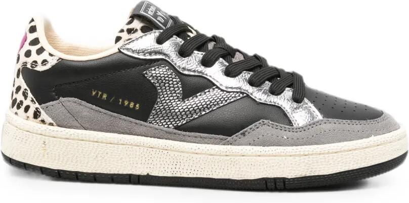 Victoria Sneakers met luipaardprint en vlakken Zwart