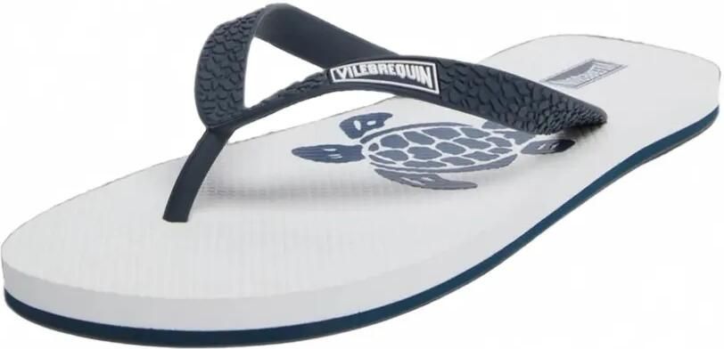 Vilebrequin Kids Teenslippers met schildpad-patroon en logo-print Blauw