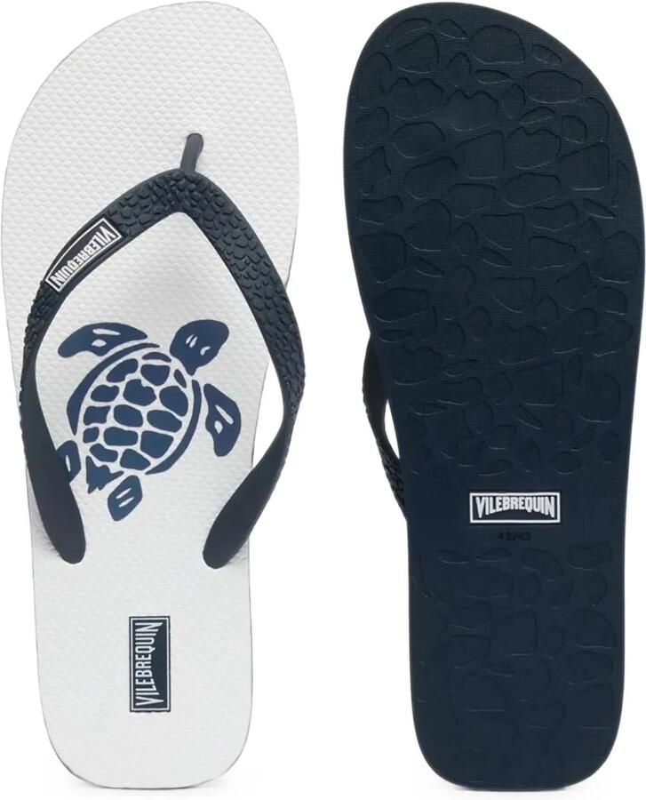 Vilebrequin Kids Teenslippers met schildpad-patroon en logo-print Blauw - Foto 2