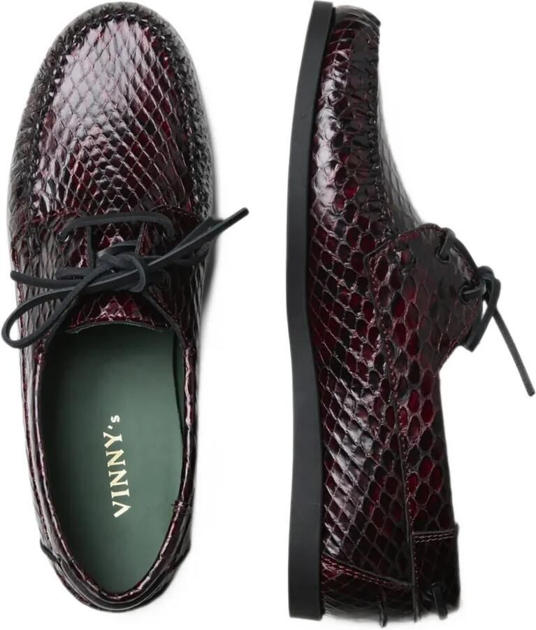VINNY'S Boatman Bay snake-effect leather boat shoes Rood - Foto 2