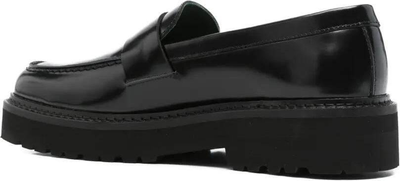 VINNY'S Leren loafers met band Zwart - Foto 3