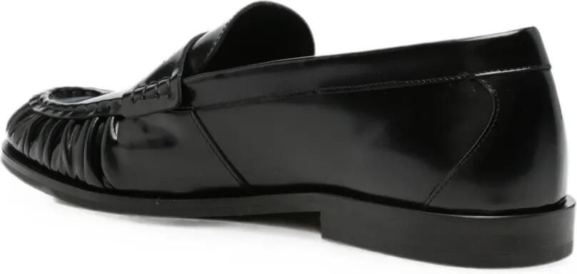 VINNY'S Leren loafers met ruches Zwart - Foto 3