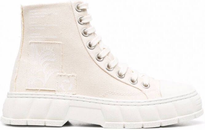 Virón High-top sneakers met patch Beige