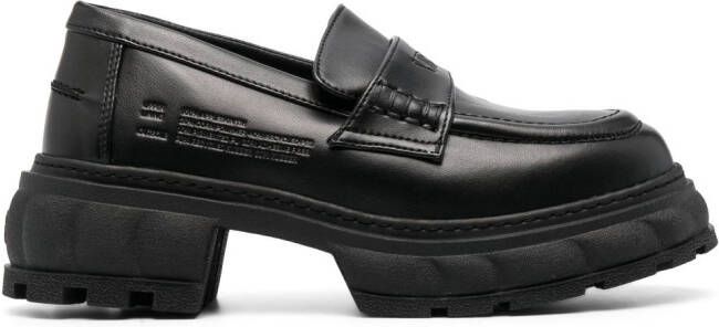 Virón Quantum Apple loafers met logo-reliëf Zwart