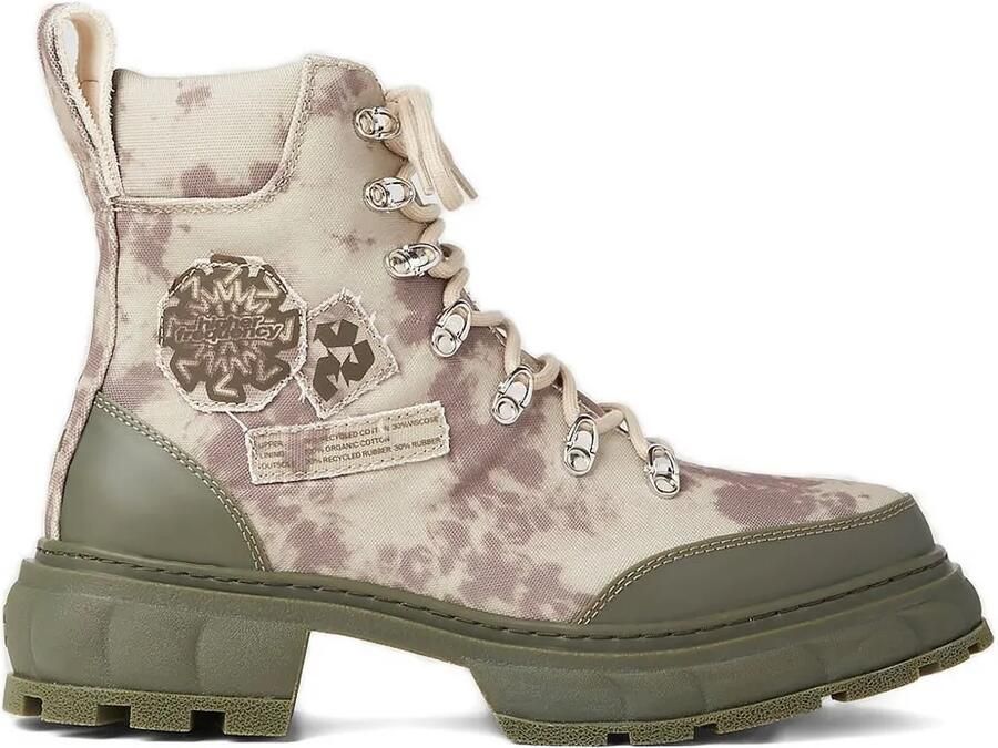 Virón Laarzen met camouflage- en logoprint Groen
